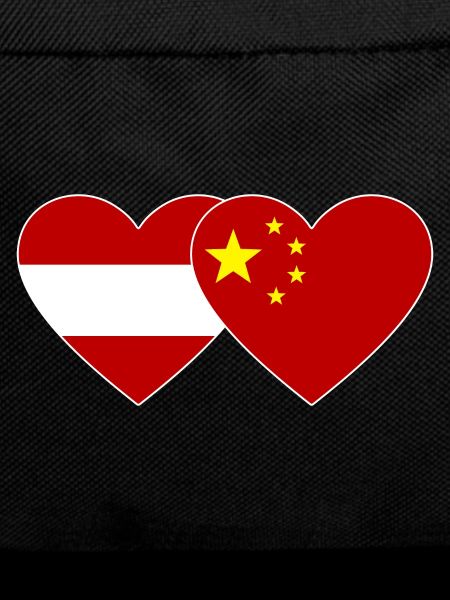 Austria China Flag Heart