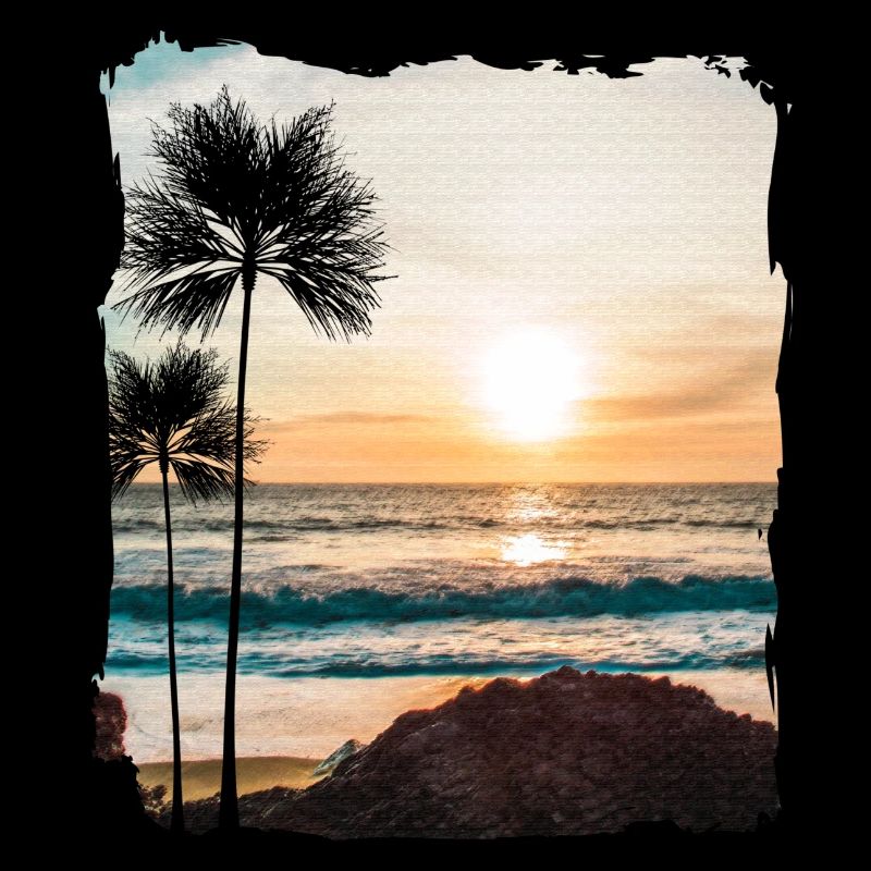 Sunset with palm trees