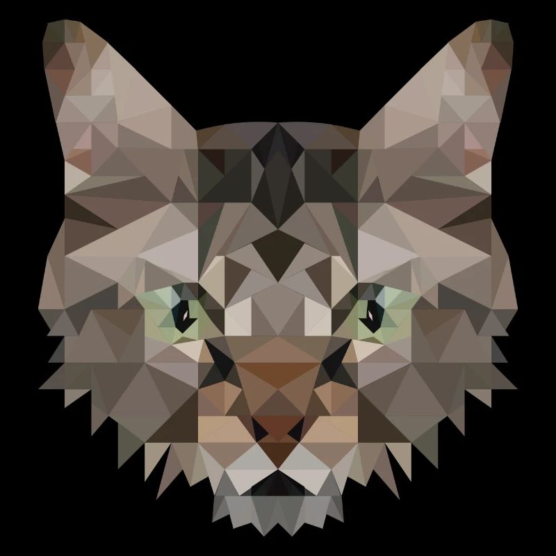 Polygon Katze Artwork - Handmade design