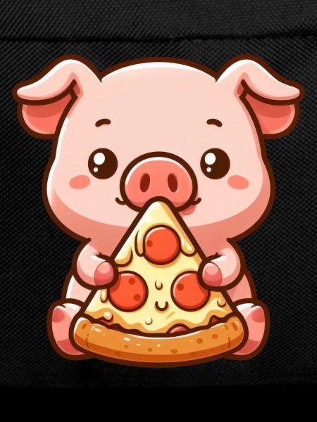 Funny Pig Pizza Farmer Cartoon