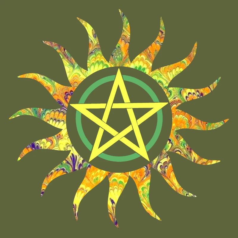 pentagram in sun e 258