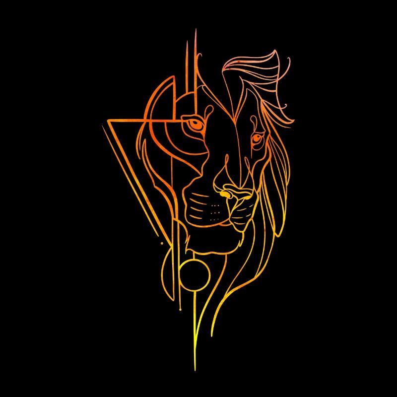 Tête de lion lining art