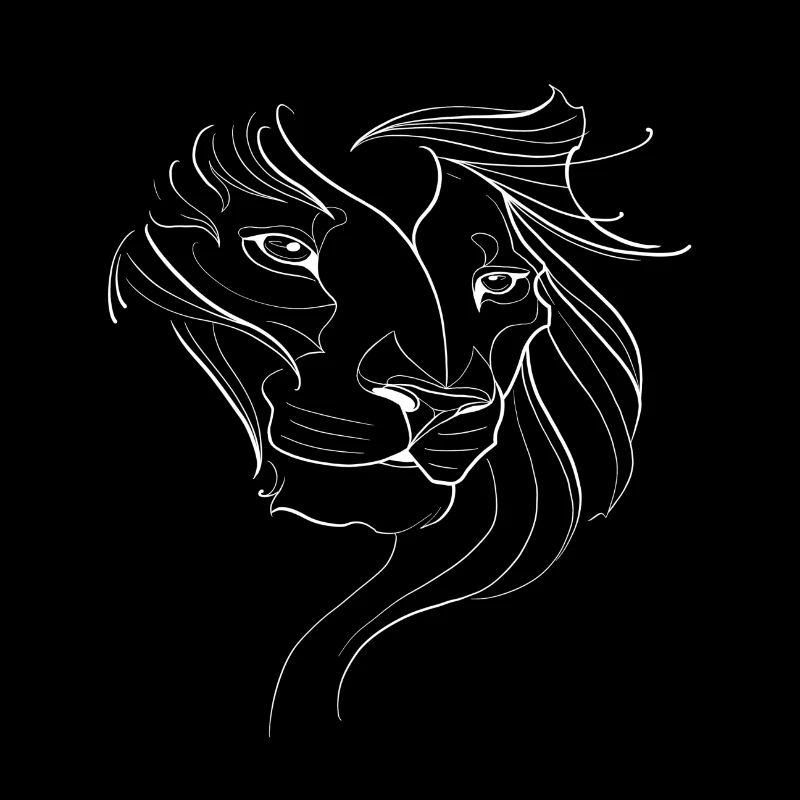 Tête de lion lineart