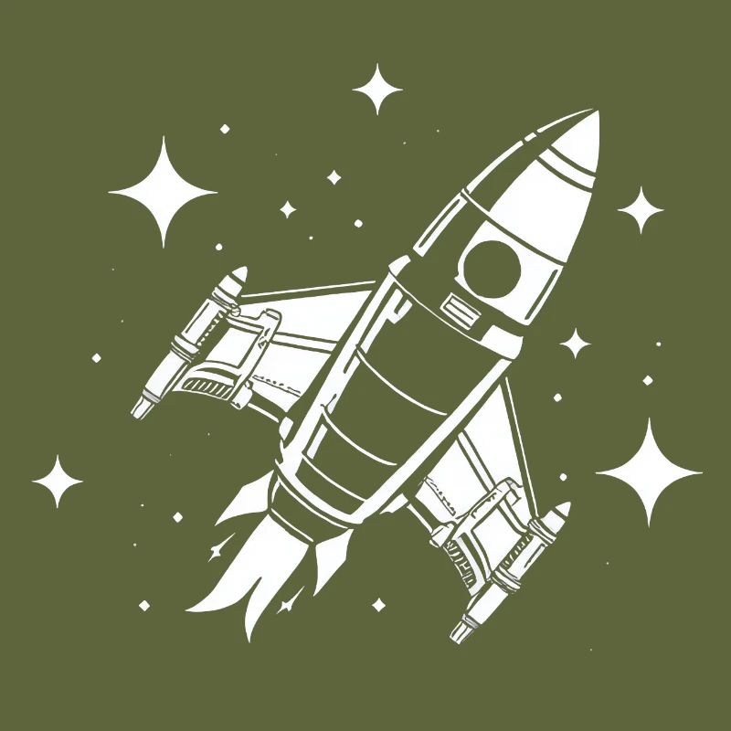 Fusée spatiale dans les étoiles