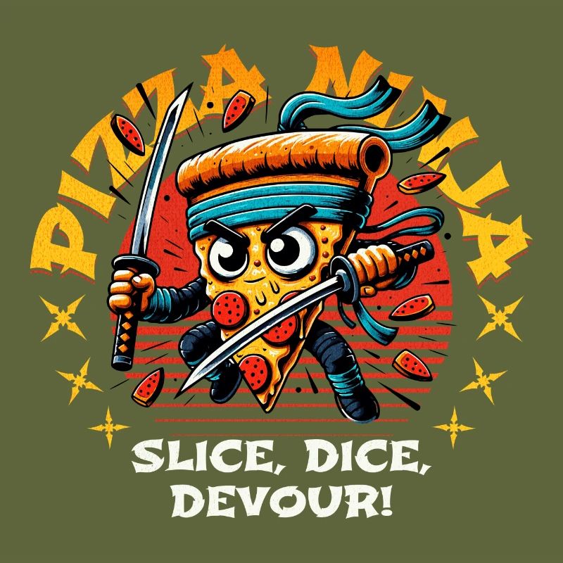 PIZZA NINJA TRANCHEZ, COUPEZ EN DÉS, DÉVOREZ !