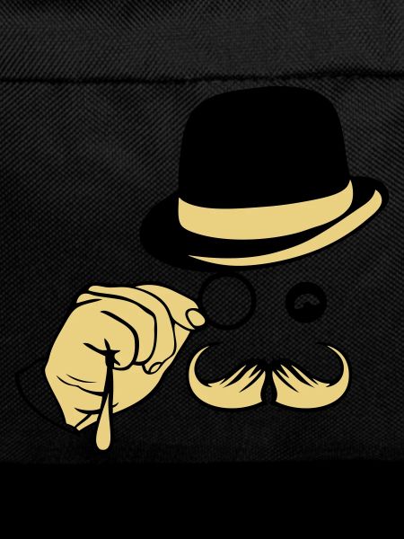 smile hat monocle mustache bowler