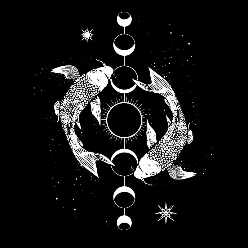 Koi Carp Moon Moon Phase Sun Japanese Fish