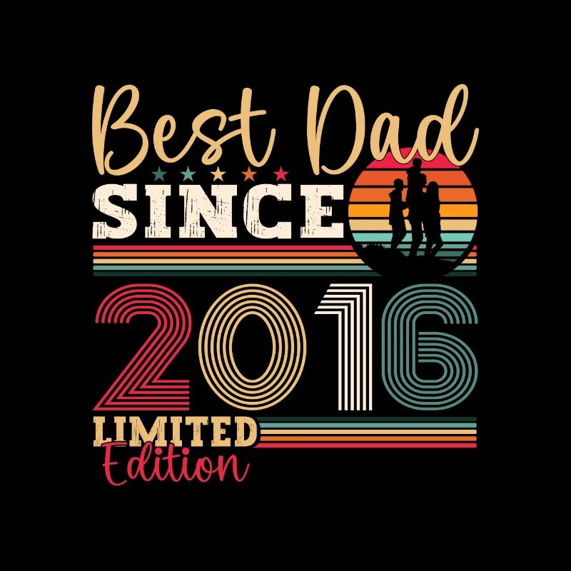 Herren Bester Papa Seit 2016 Vatertag Geschenk Fun