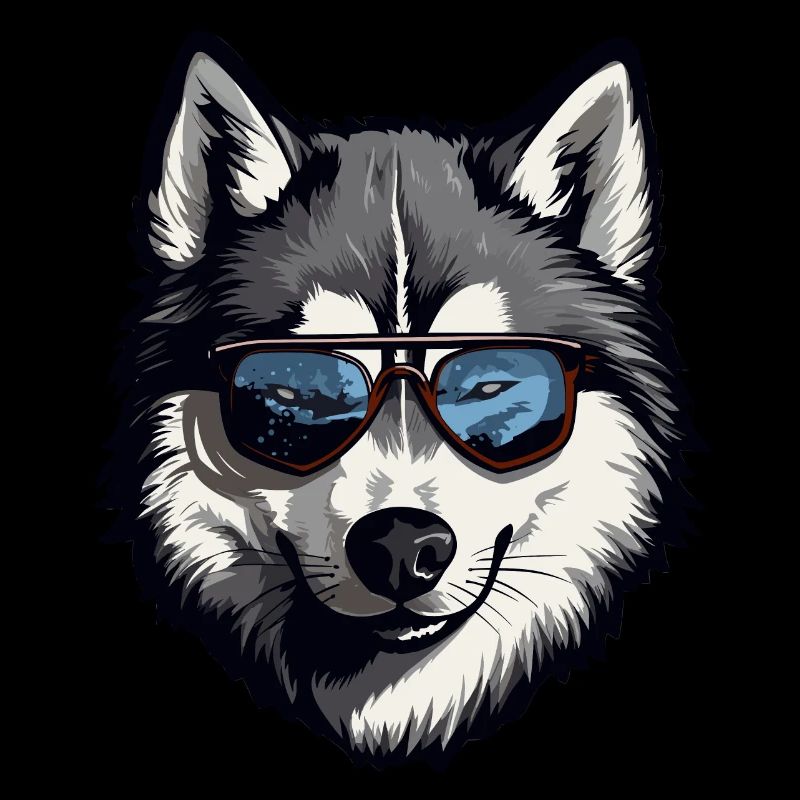 Husky mit Sonnenbrille