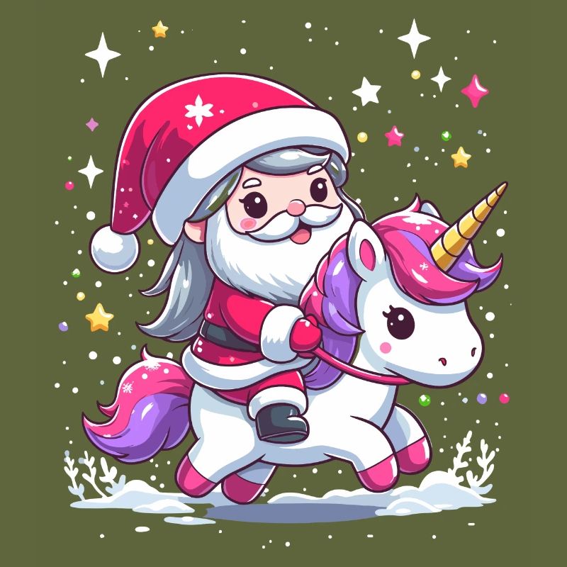 Weihnachtsmann und Einhorn