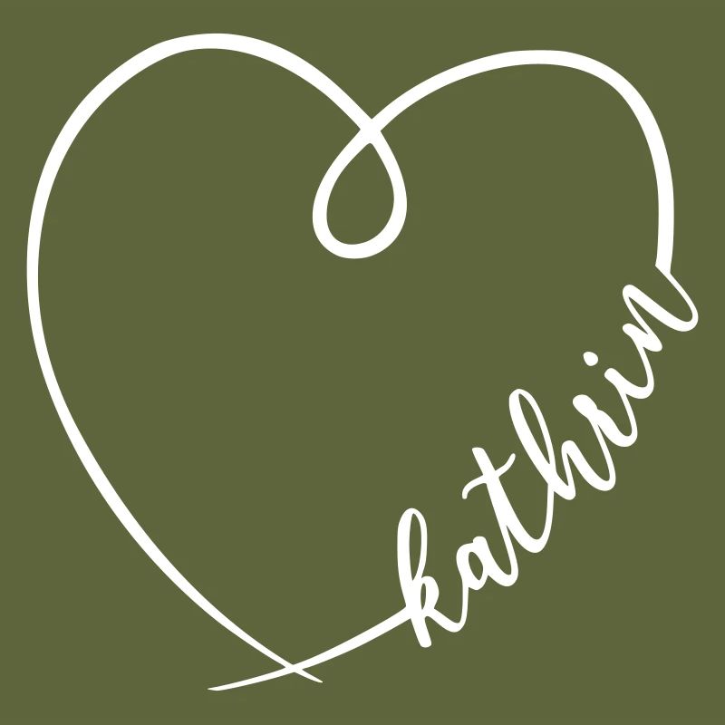 Kathrin Name Calligraphy Heart