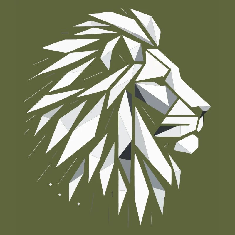 Lion Head Polygon Art