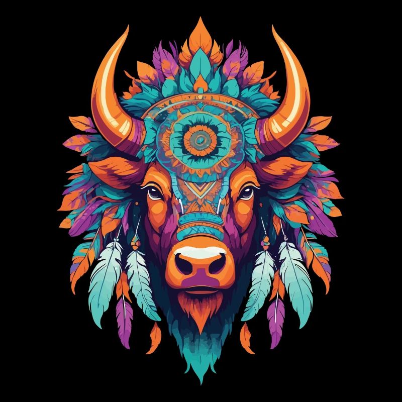 Conception de mandala du Taureau avec des éléments spirituels