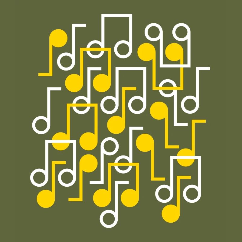 Music Notes Retro Style Pattern