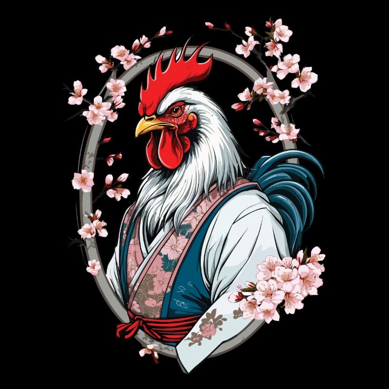 Samurai Bild Hahn Vintage Kampfkunst Ästhetik