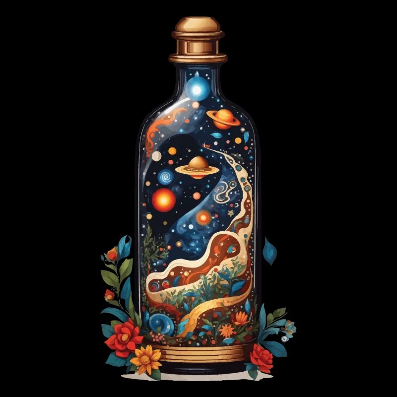 Magical Floral Outer Space Boho Streetwear Design
