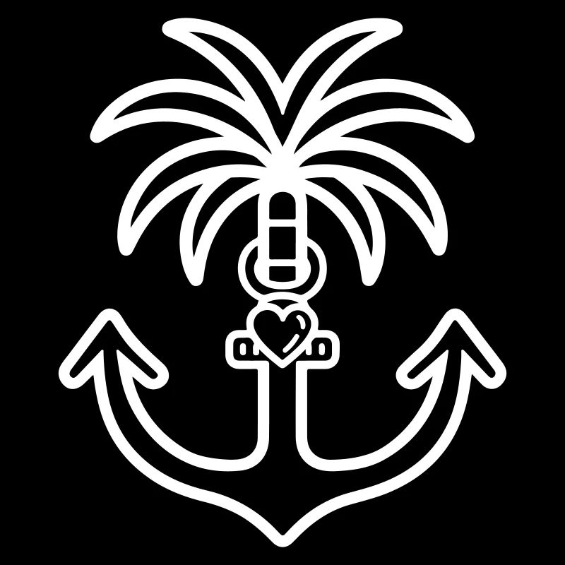 Palm Tree Anchor Heart Love