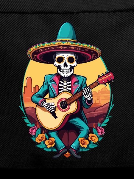 Mexican Mariachi Skeleton Guitarist Fiesta
