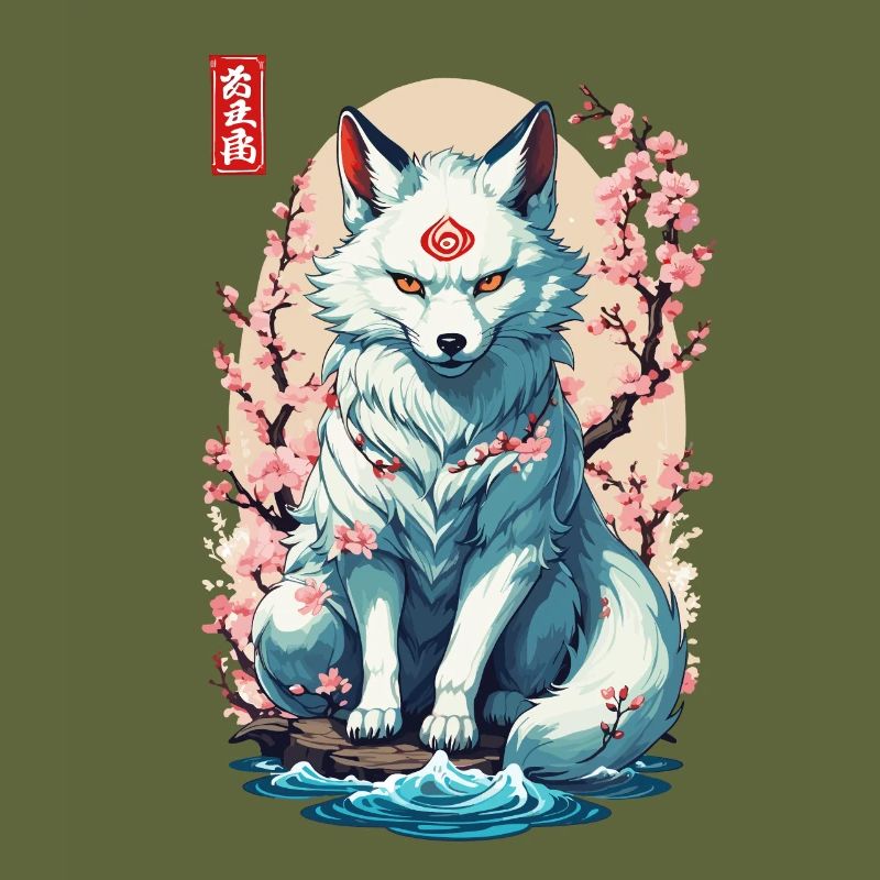 Conception esthétique du masque Kitsune et des fleurs de cerisier