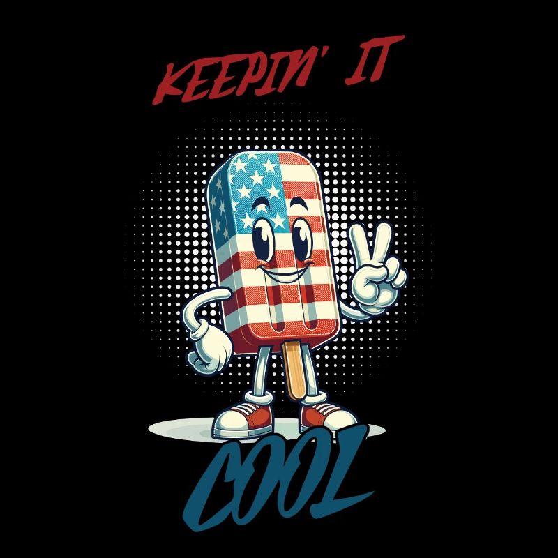 Keepin It Cool Retro Vintage American Flag