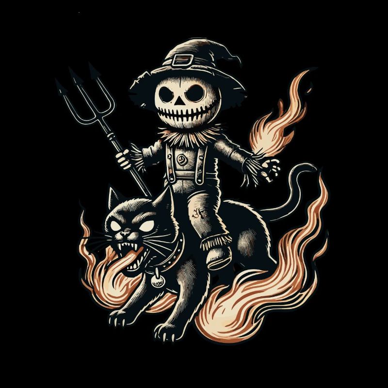 diCreepy Devil Cat Dark Cats Design