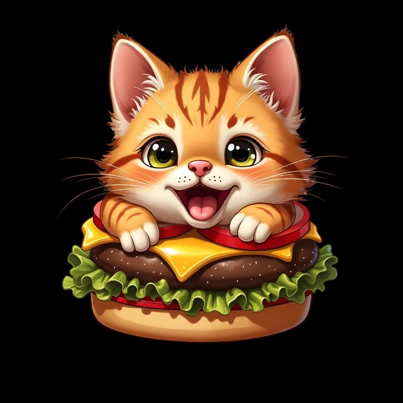 Chat Restauration rapide Burger Chats Hamburger Amoureux des chats