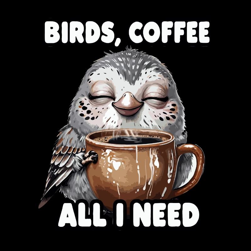 Funny Bird Coffee Zoo Retro Coffee All I Need