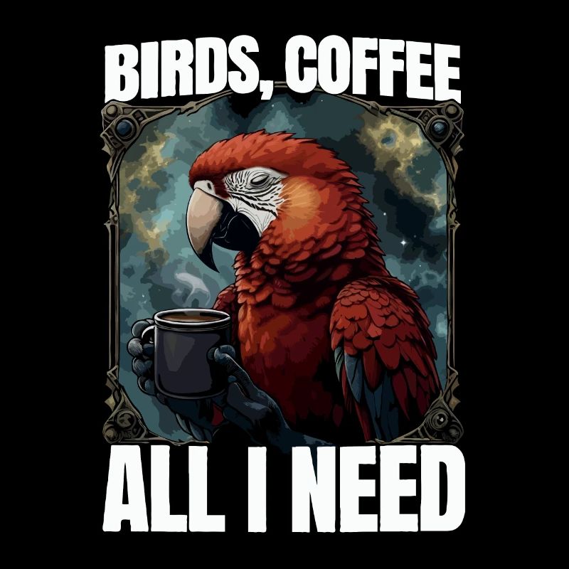 Funny Bird Coffee Zoo Retro Coffee All I Need