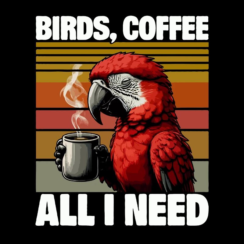 Funny Bird Coffee Zoo Retro Coffee All I Need