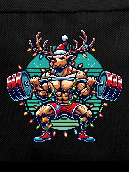 Christmas Bodybuilder Reindeer Muscle Power