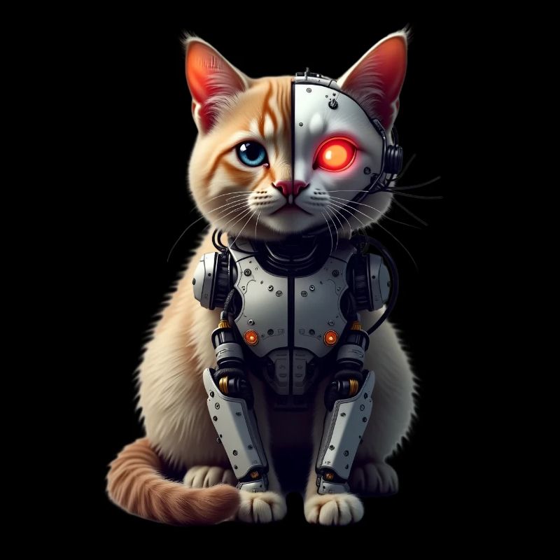 Funny Robot Cat Tech Cats Cyborg Animal Cat