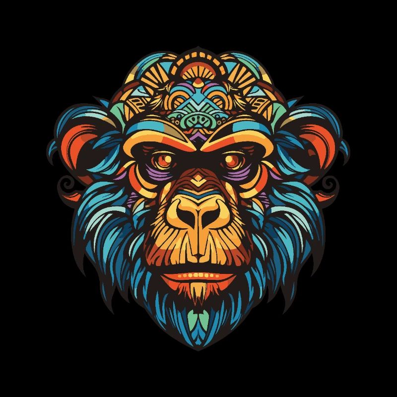 Monkey Portrait Head