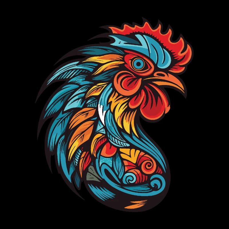 Rooster Portrait Head