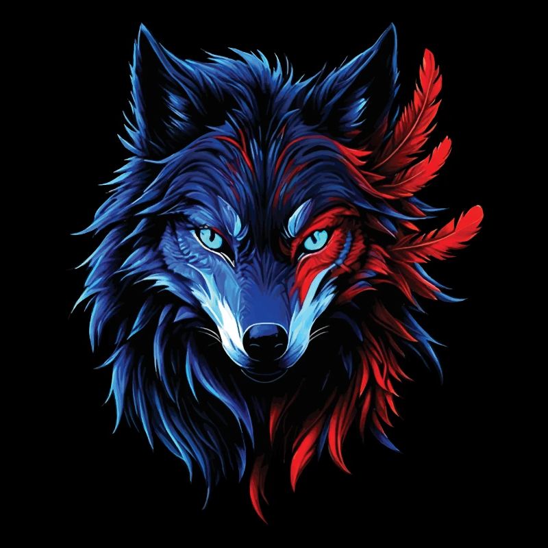 Wolf Liebhaber Wildtier Kunst Wolf Bunt Tier