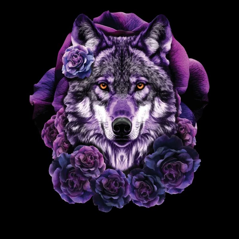 Wolf Liebhaber Wildtier Kunst Wolf Bunt Tier