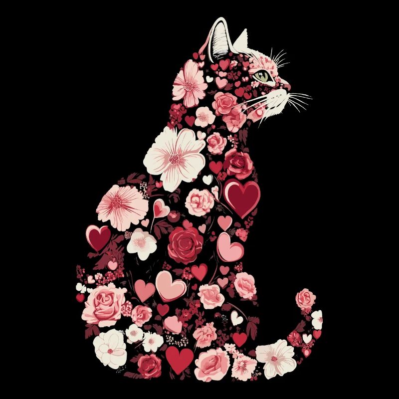 Fleurs chat pour les propriétaires de chats et la Saint-Valentin