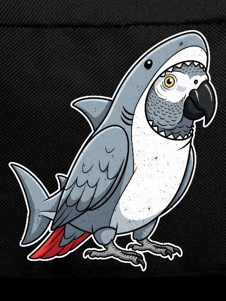 Cartoon Grey Parrot Shark Costume