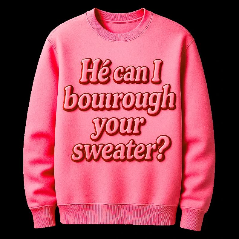 Er kann mir deinen Pullover ausleihen