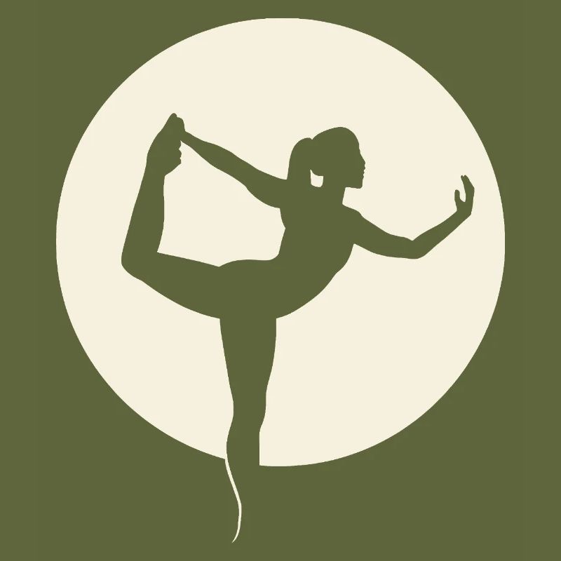 Posture de danseuse de silhouette de yoga devant la lune
