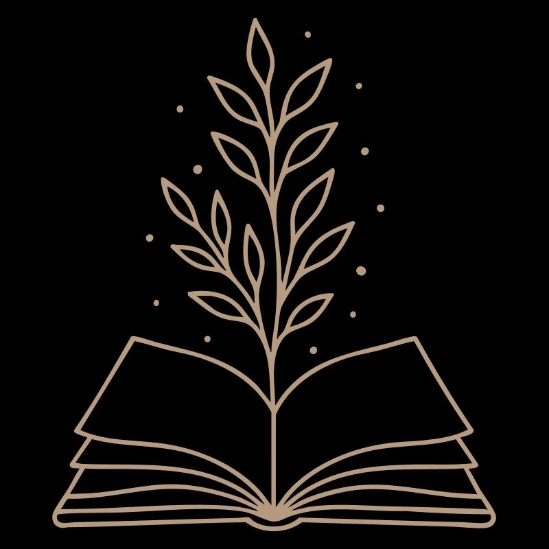 Magic Book Botanical Line Art