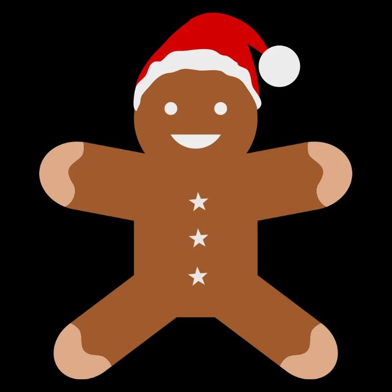 Lebkuchenmann mit Santa-Hut