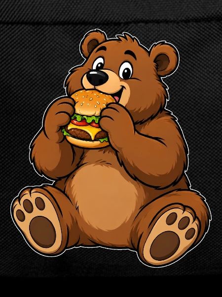 Lustiger Bär mit Burger – Burger Liebe