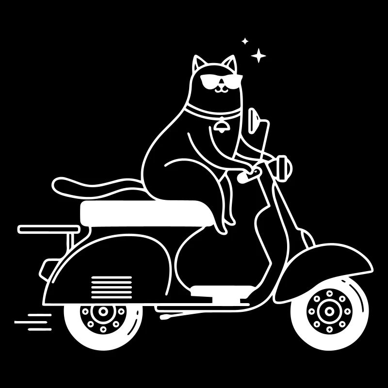 Coole Katze auf einem Motorroller