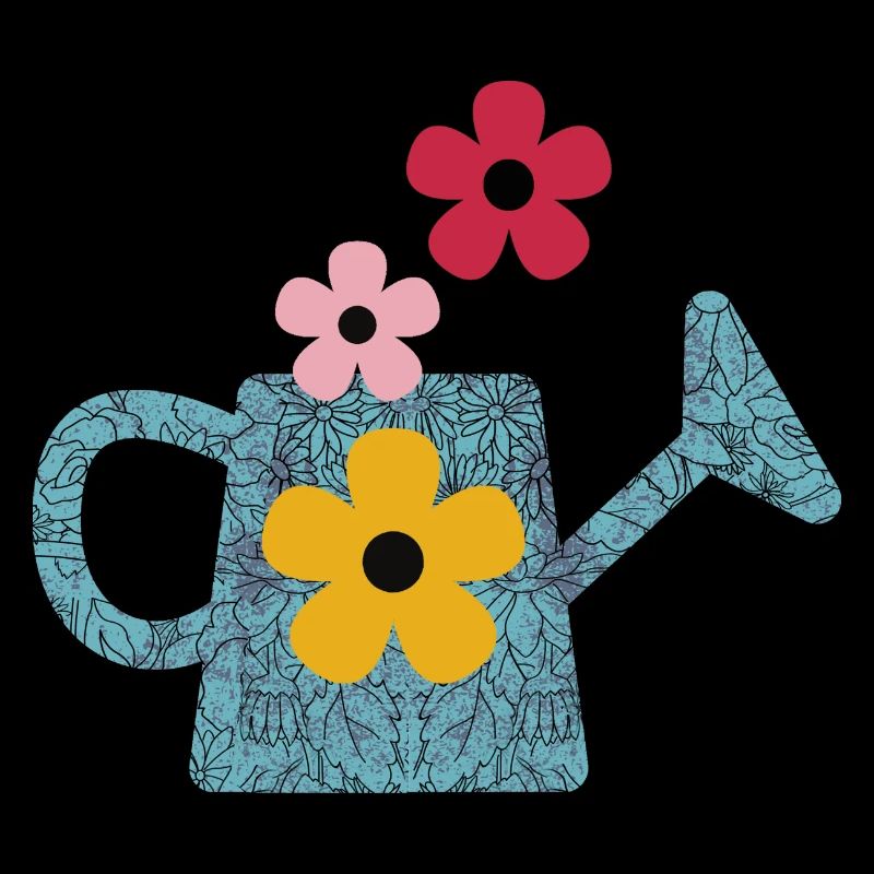 Watering can with flowers