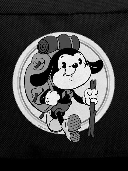 retro adventurer with backpack