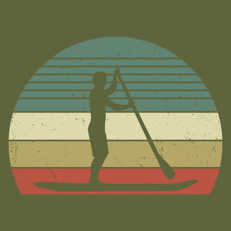 Retro Paddle Surfing