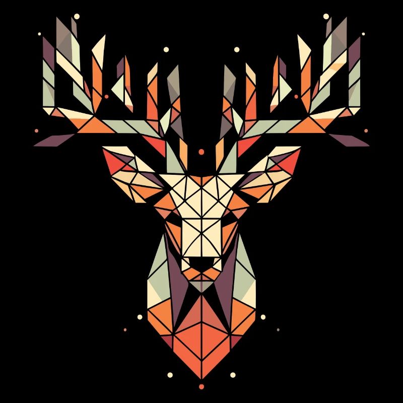 Bois de cerf vecteur polygone logo