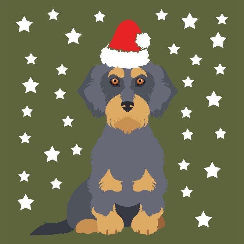 Teckel avec chapeau de Père Noël comme Père Noël