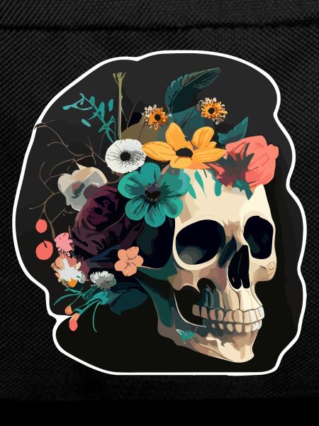 Human Skull & Flowers 8