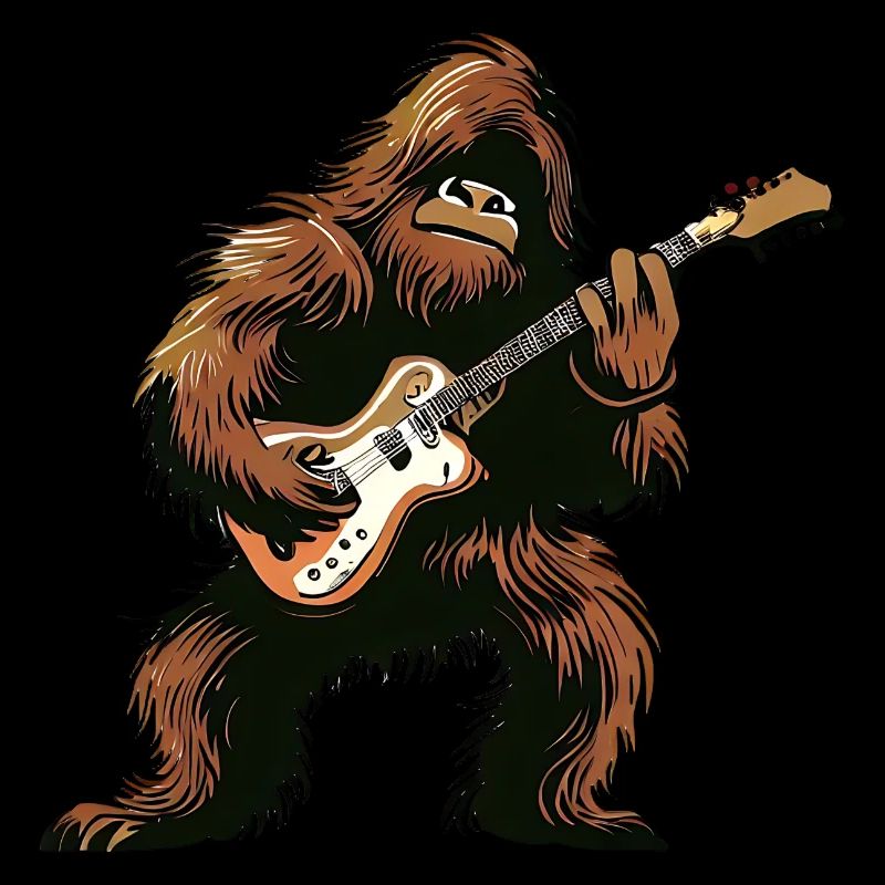 Bigfoot plays guitar